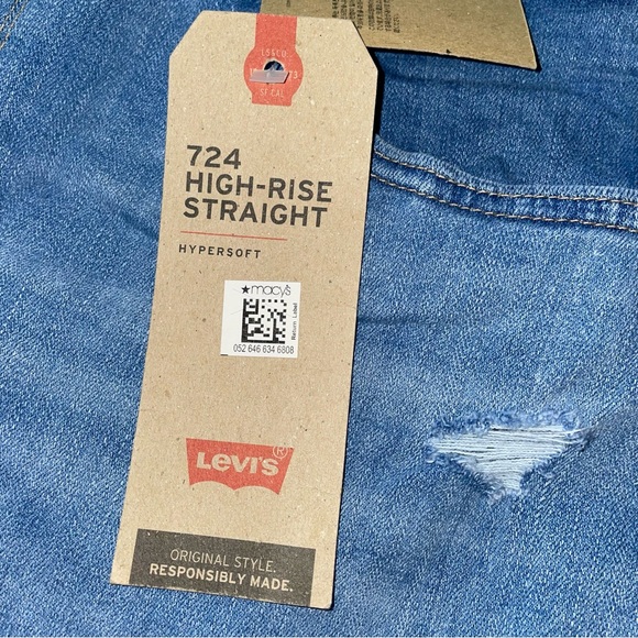 Levi’s 724 distressed high -rise straight jean W34/L30 1/2 - Picture 6 of 14